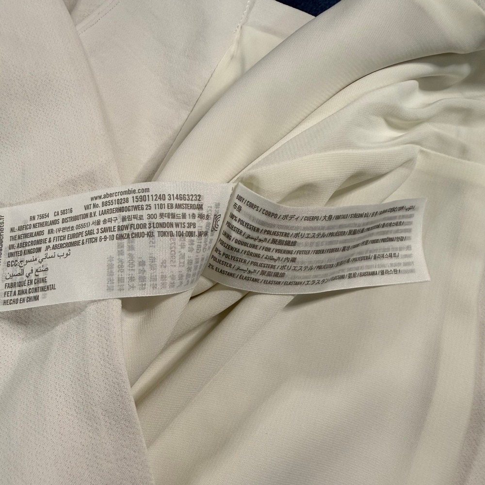 Abercrombie & Fitch Mini Dress Women Small P White Square Neck Button Front NWT - Picture 4 of 8